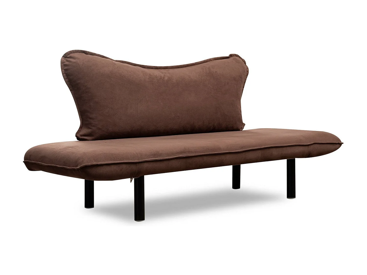 Sofá-cama Dmontervin de 2 lugares, Sofá convertível, Sofá de hóspedes, Poltrona-cama com arrumação, 140x65 h70 cm, Castanho