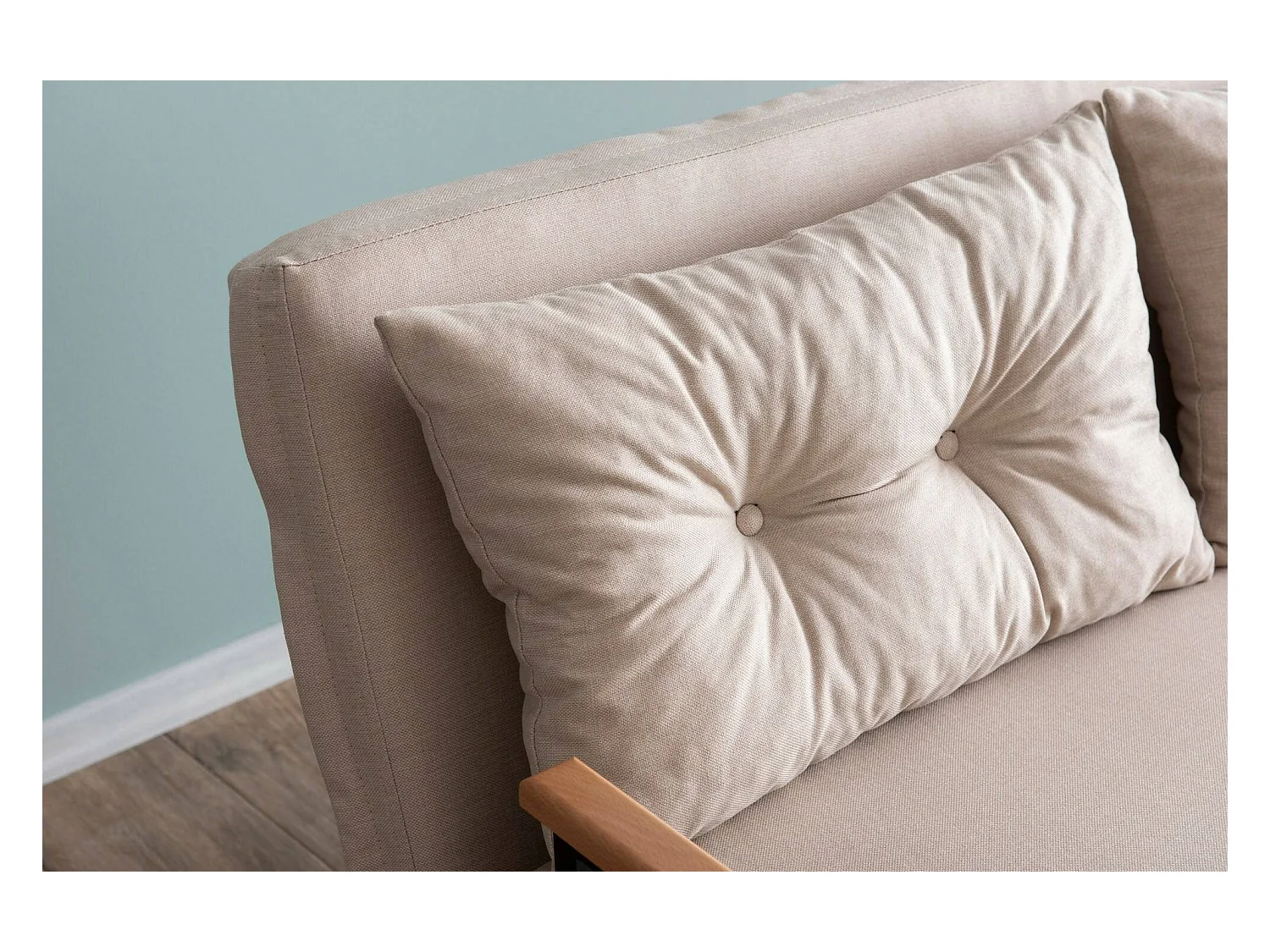 Canapé lit 2 places Dworle, Divan transformable, Canapé pour invités, Fauteuil lit conteneur, 133x78 h78 cm, Beige