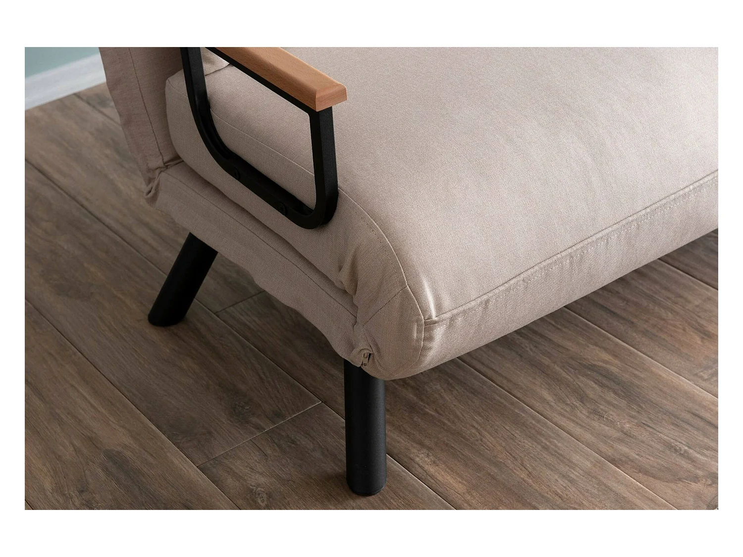 Canapé lit 2 places Dworle, Divan transformable, Canapé pour invités, Fauteuil lit conteneur, 133x78 h78 cm, Beige