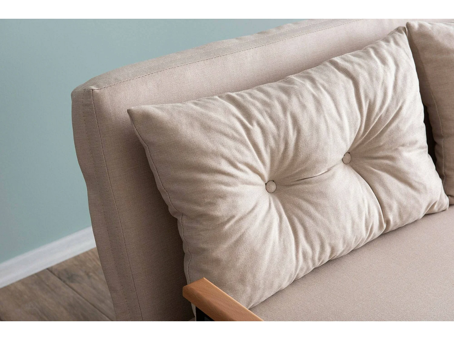 Sofá-cama Dworle de 2 lugares, Sofá convertível, Sofá de hóspedes, Poltrona-cama com arrumação, 133x78 h78 cm, Bege