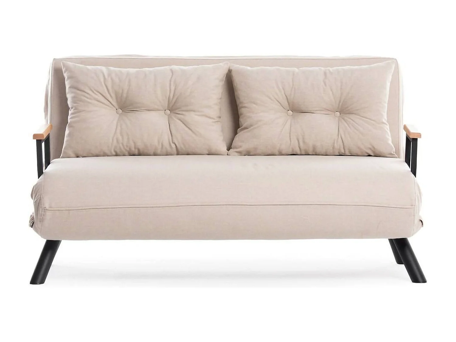 Divano Letto 2 Posti Calvin, Contenitore, 78x133 cm Nero