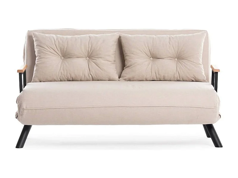 Dworle 2-zits slaapbank, Converteerbare bank, Gastenbank, Opbergfauteuil bed, 133x78 h78 cm, Beige