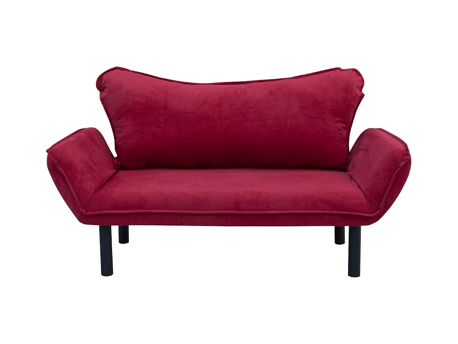 Canapé lit 2 places Dmontervin, Divan transformable, Canapé pour invités, Fauteuil lit conteneur, 140x65 h70 cm, Rouge