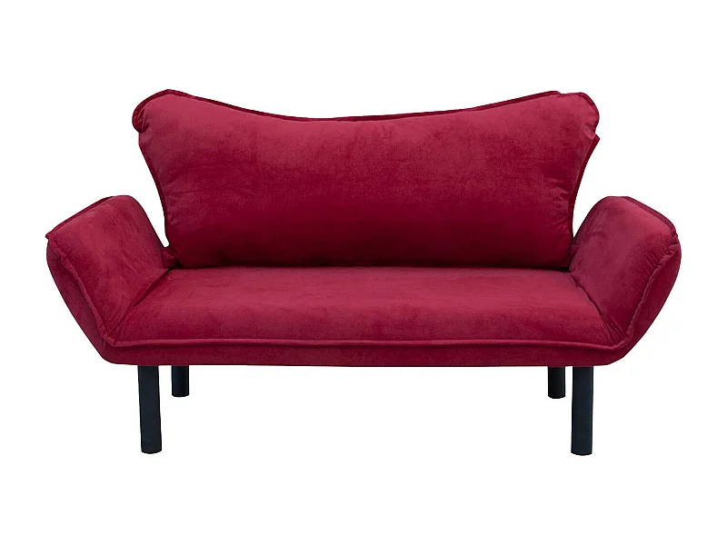 Canapé lit 2 places Dmontervin, Divan transformable, Canapé pour invités, Fauteuil lit conteneur, 140x65 h70 cm, Rouge