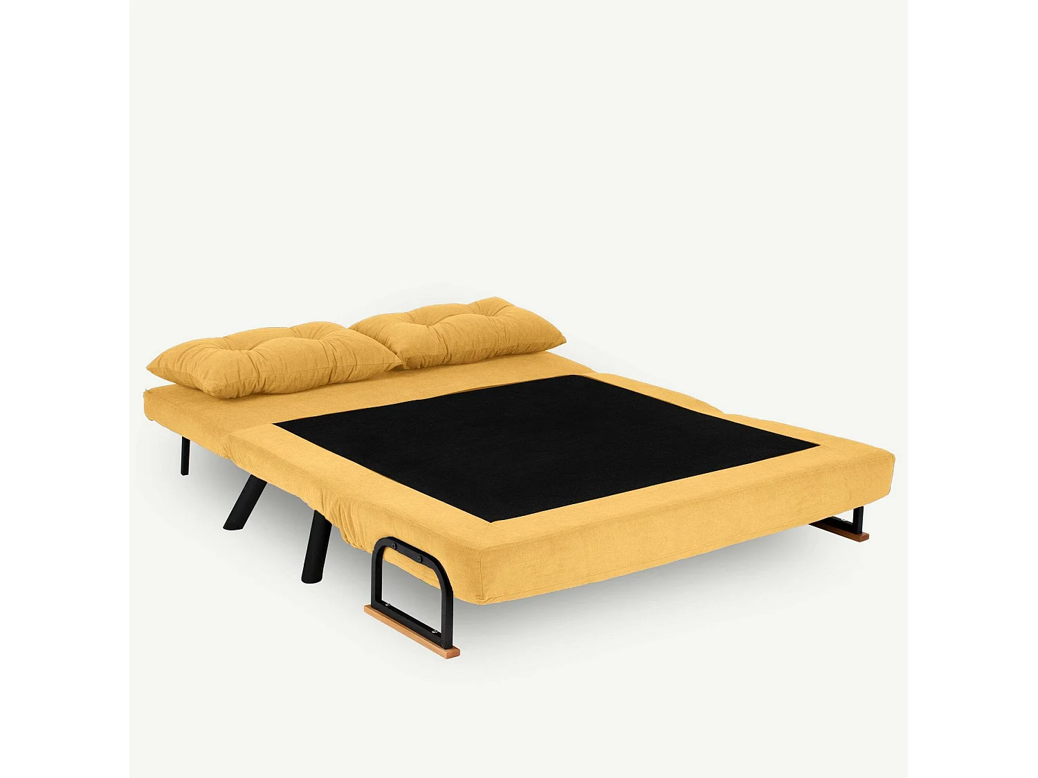 Dworle 2-zits slaapbank, Ombouwbank, Gastenbank, Opbergfauteuil bed, 133x78 h78 cm, Geel