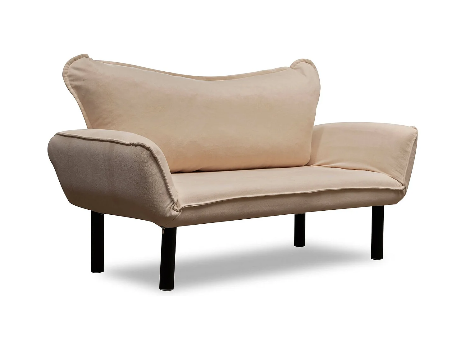 Canapé lit 2 places Dmontervin, Divan transformable, Canapé pour invités, Fauteuil lit conteneur, 140x65 h70 cm, Crème