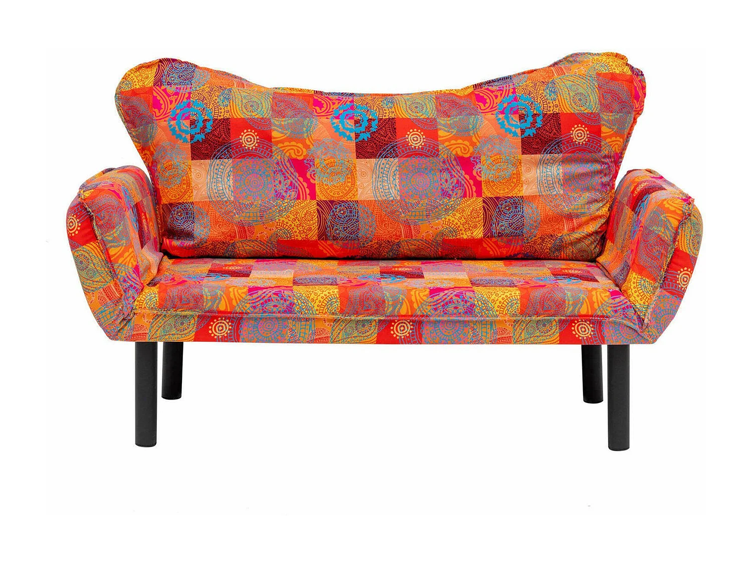 Canapé lit 2 places Dmontervin, Divan transformable, Canapé pour invités, Fauteuil lit conteneur, 150x65 h40 cm, Multicolore