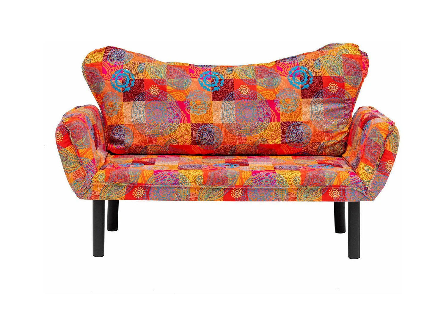 Canapé lit 2 places Dmontervin, Divan transformable, Canapé pour invités, Fauteuil lit conteneur, 150x65 h40 cm, Multicolore