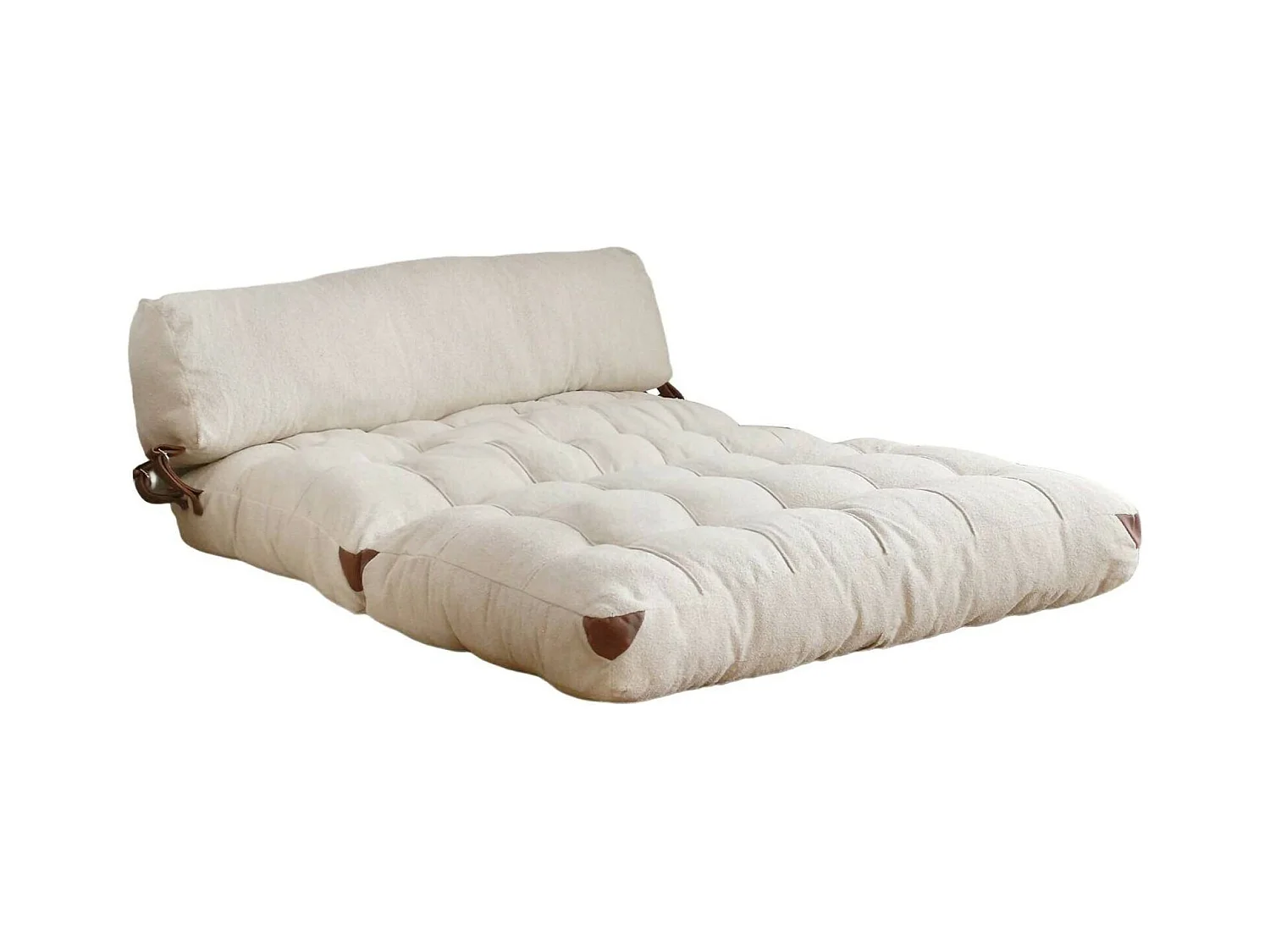 Dnicolapinott 2-zits slaapbank, Transformeerbare bank, Gastenbank, Opbergfauteuil bed, 120x75 h79 cm, Crème