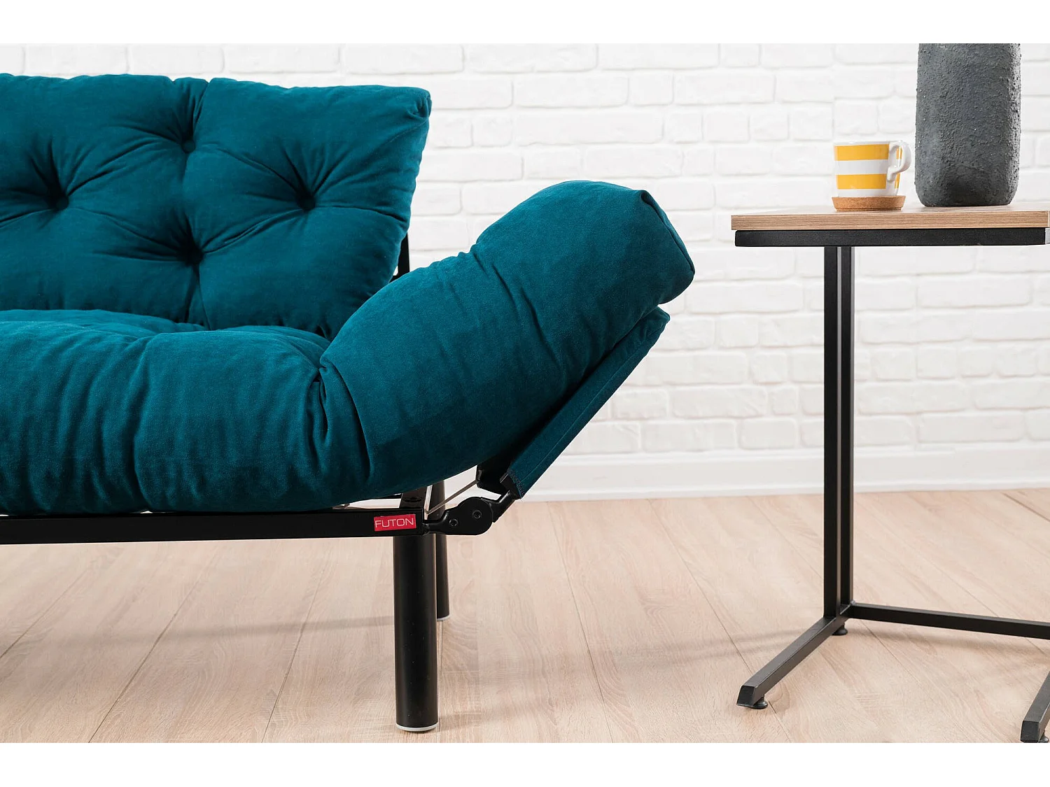 Dravagliol 2-zits slaapbank, Converteerbare bank, Gastenbank, Opbergfauteuil bed, 155x70 h85 cm, Lichtblauw