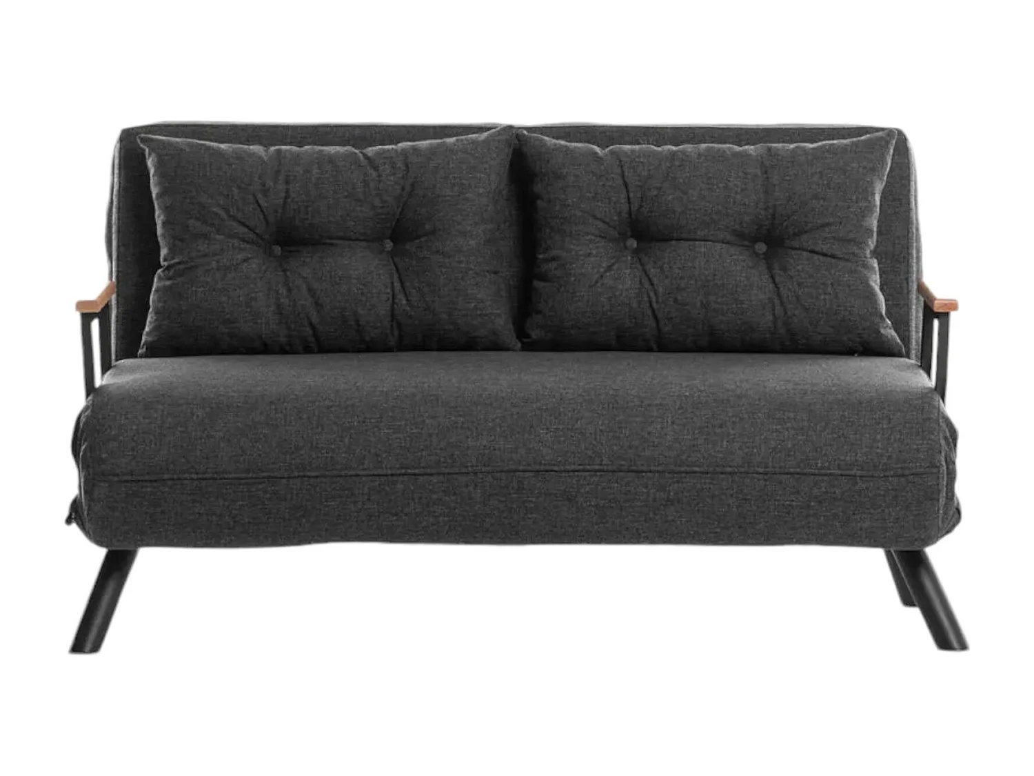 Canapé lit 2 places Dworle, Divan transformable, Canapé pour invités, Fauteuil lit conteneur, 133x78 h78 cm, Gris cendré