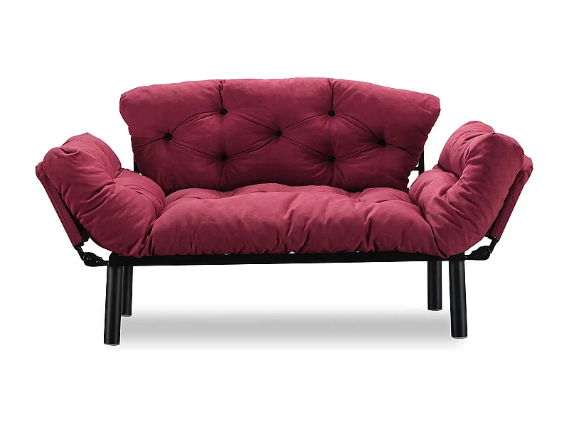 Dmora - Divano letto 2 posti Guchol, 155x70 h85 cm, Rosso