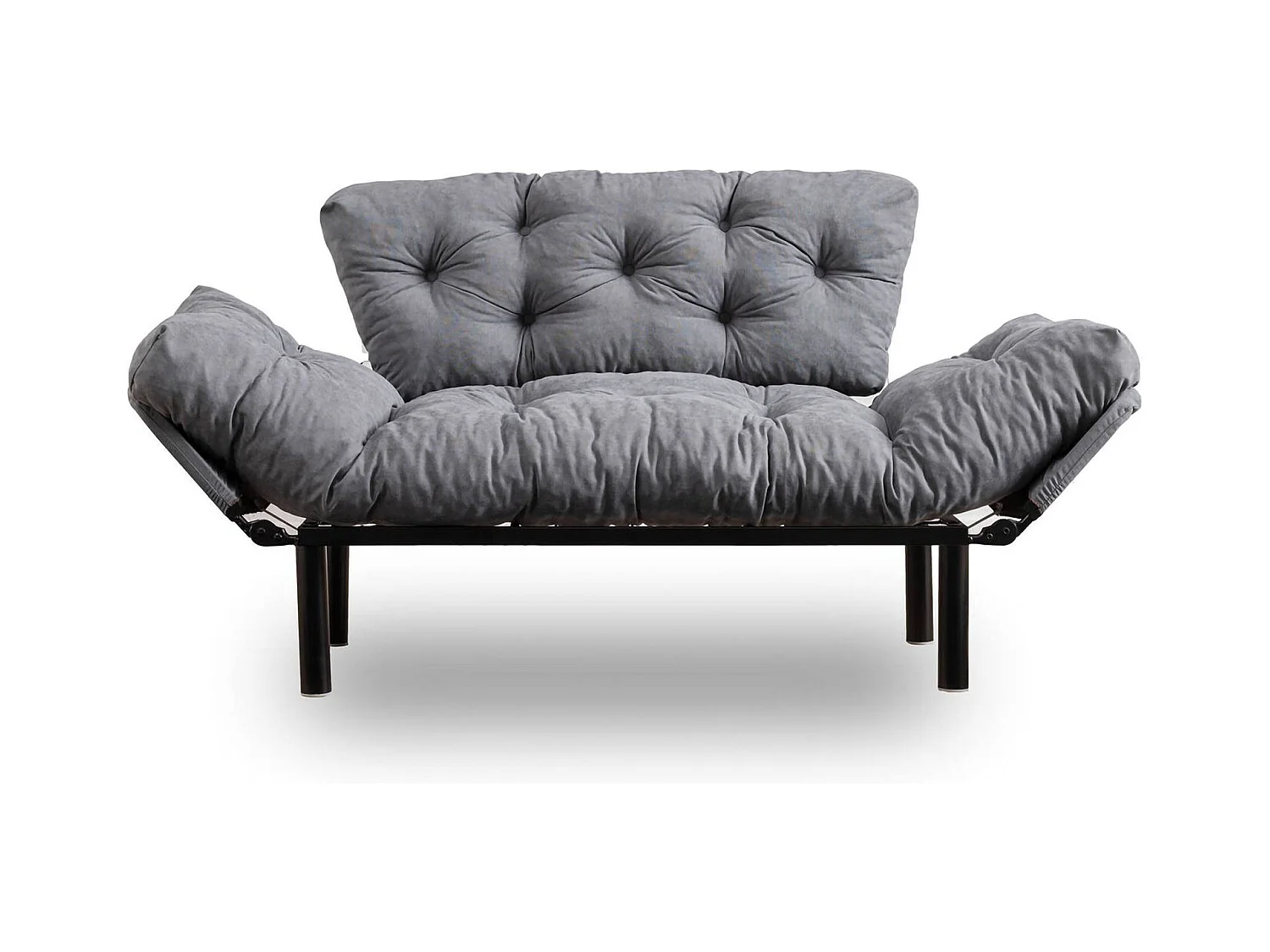 Canapé lit 2 places Dravagliol, Divan transformable, Canapé pour invités, Fauteuil lit conteneur, 155x70 h85 cm, Gris