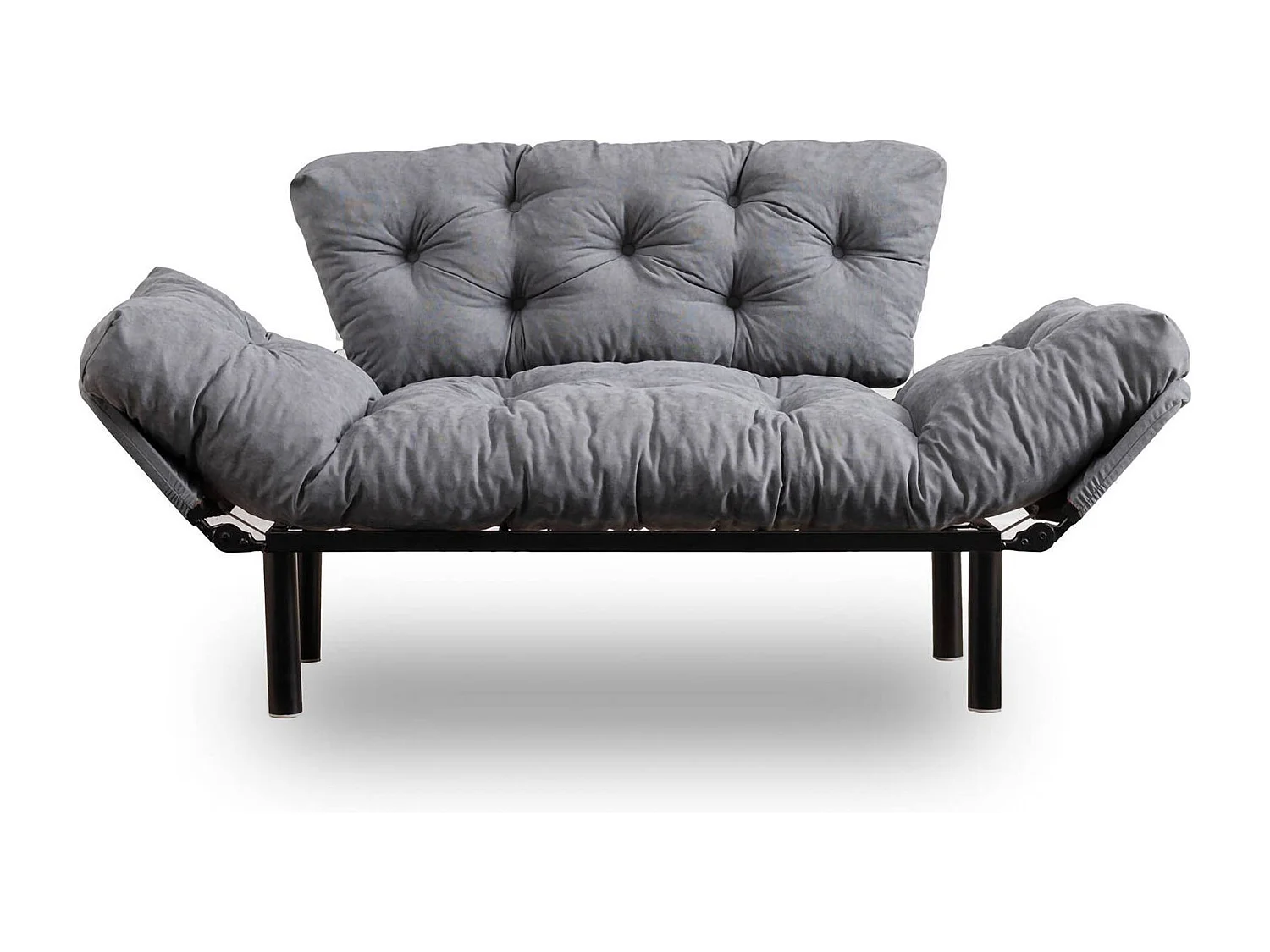 Dravagliol 2-zits slaapbank, Ombouwbank, Gastenbank, Opbergfauteuil bed, 155x70 h85 cm, Grijs