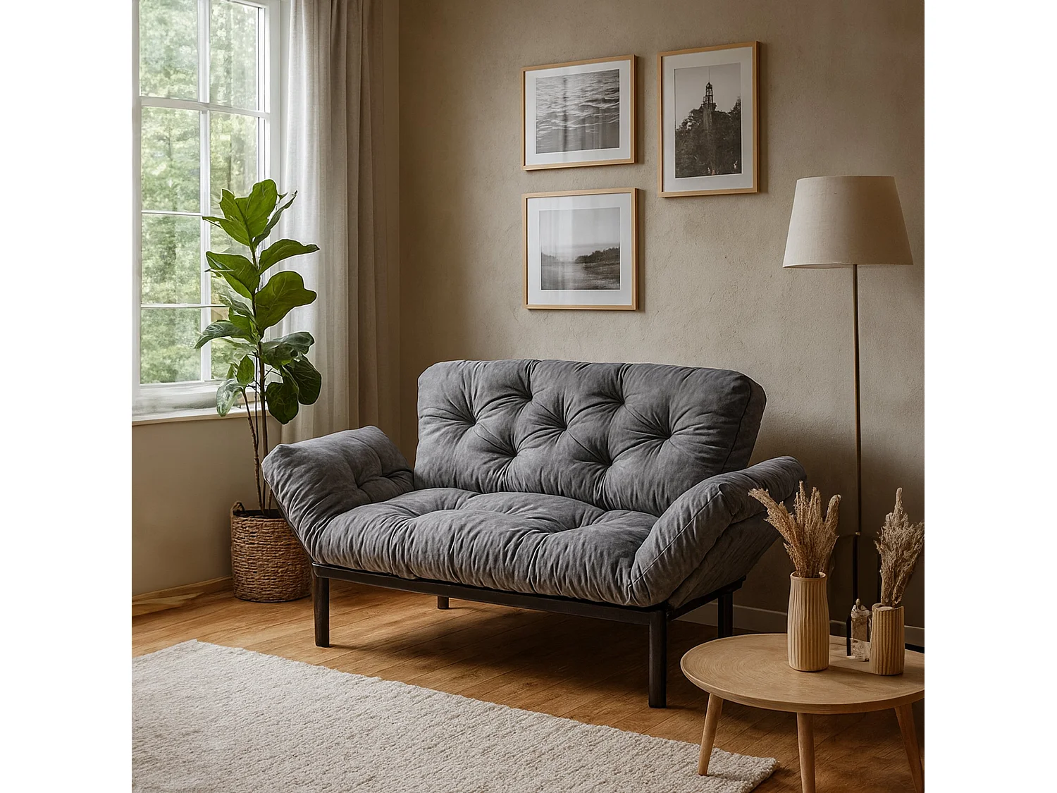 Dravagliol 2-zits slaapbank, Ombouwbank, Gastenbank, Opbergfauteuil bed, 155x70 h85 cm, Grijs