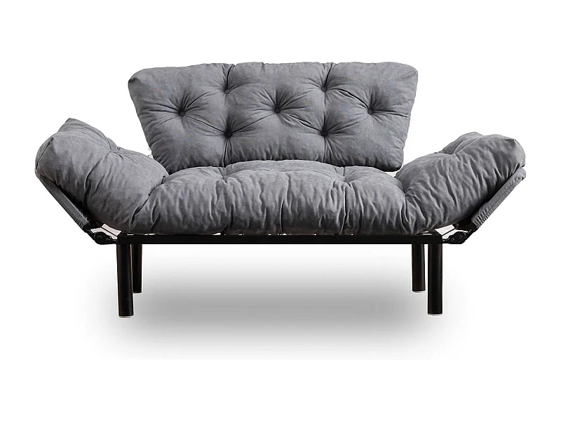 Canapé lit 2 places Dravagliol, Divan transformable, Canapé pour invités, Fauteuil lit conteneur, 155x70 h85 cm, Gris