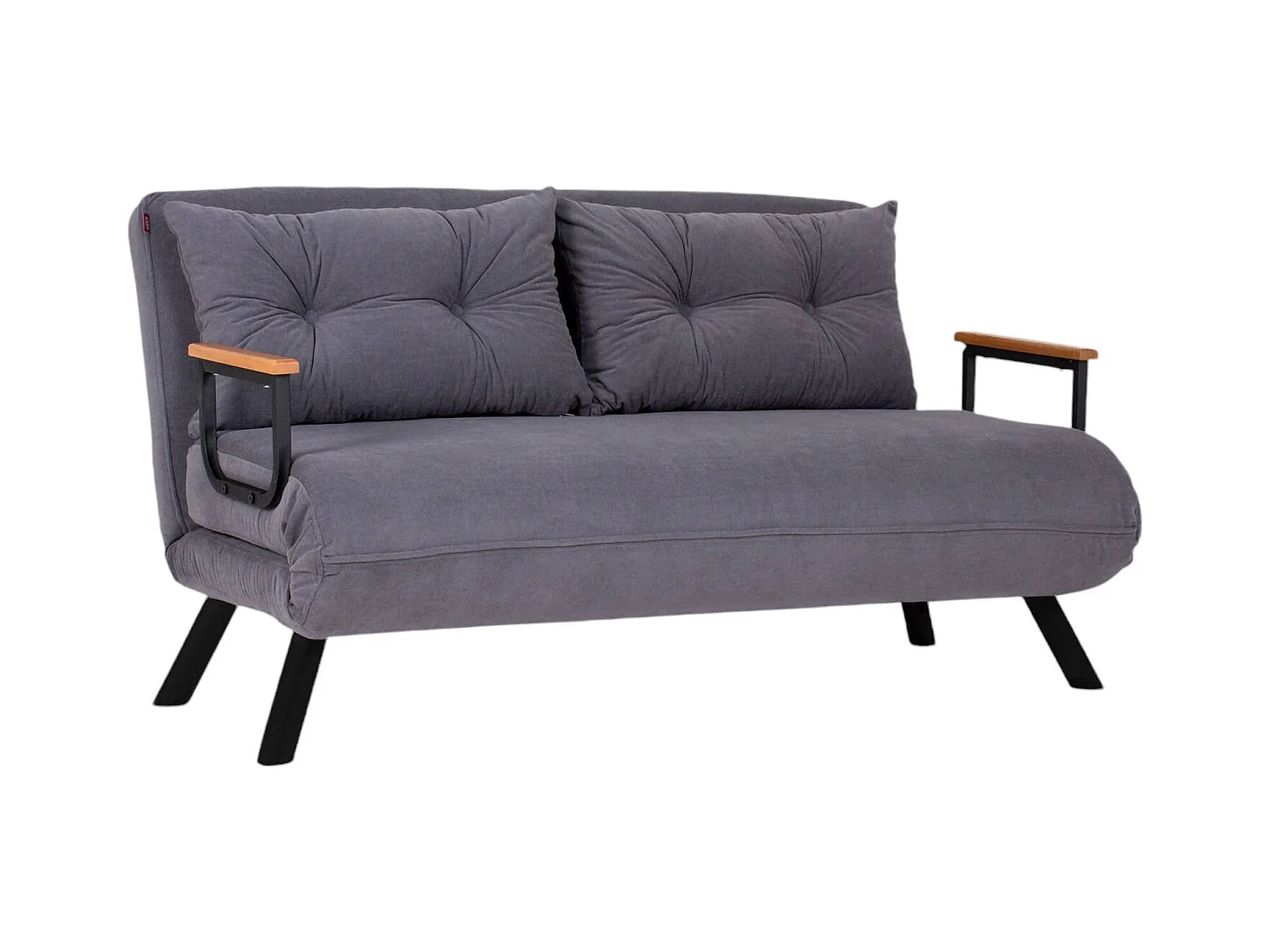 Canapé lit 2 places Dworle, Divan transformable, Canapé pour invités, Fauteuil lit conteneur, 133x78 h78 cm, Gris foncé