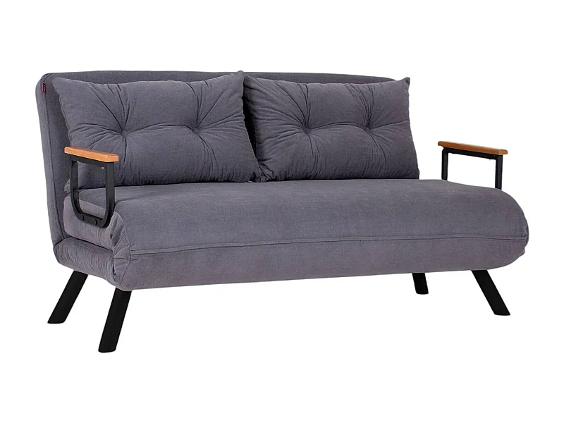 Dmora - Divano letto 2 posti Calvin, 133x78 h78 cm, Grigio scuro