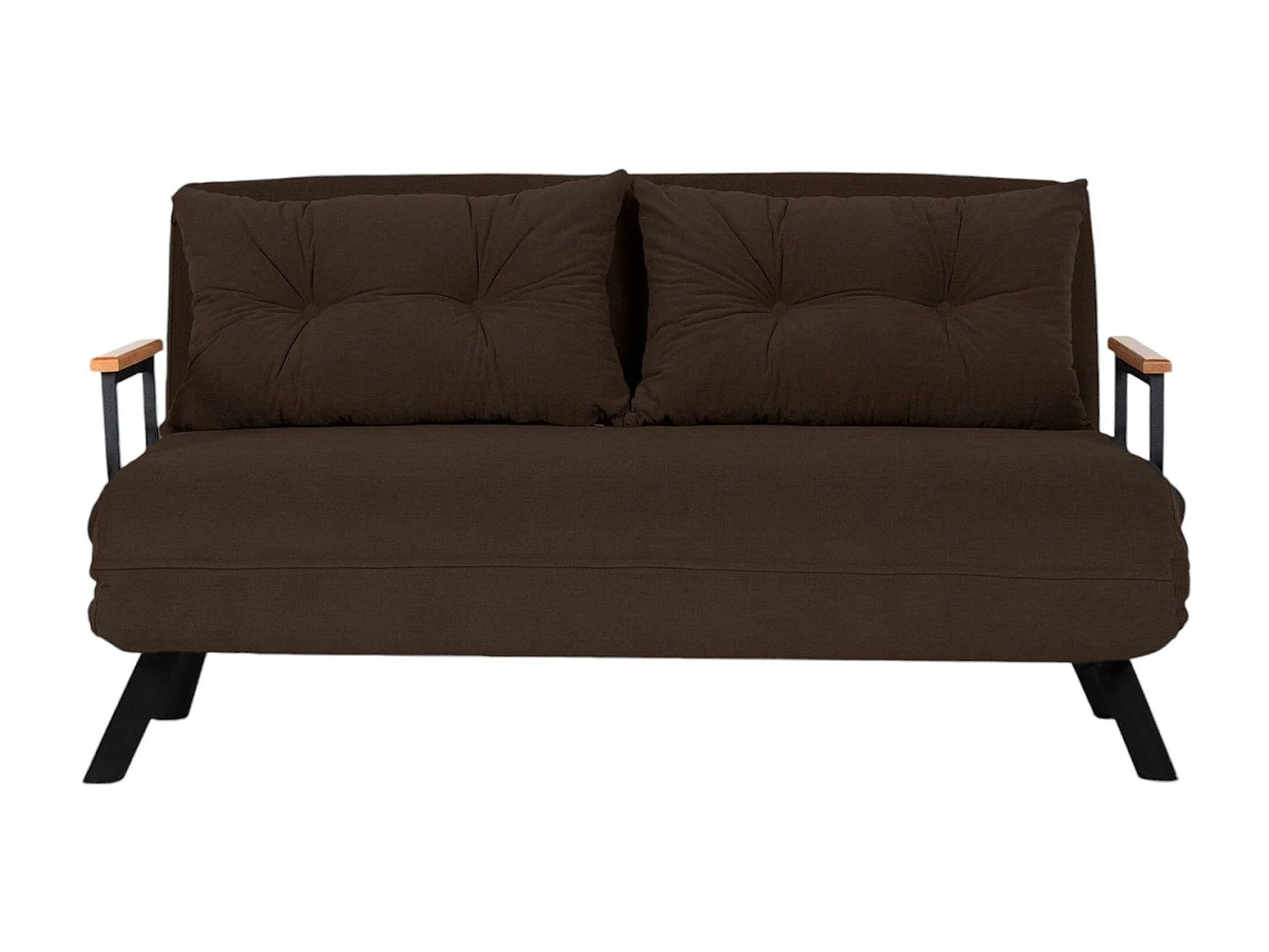Canapé lit 2 places Dworle, Divan transformable, Canapé pour invités, Fauteuil lit conteneur, 133x78 h78 cm, Marron