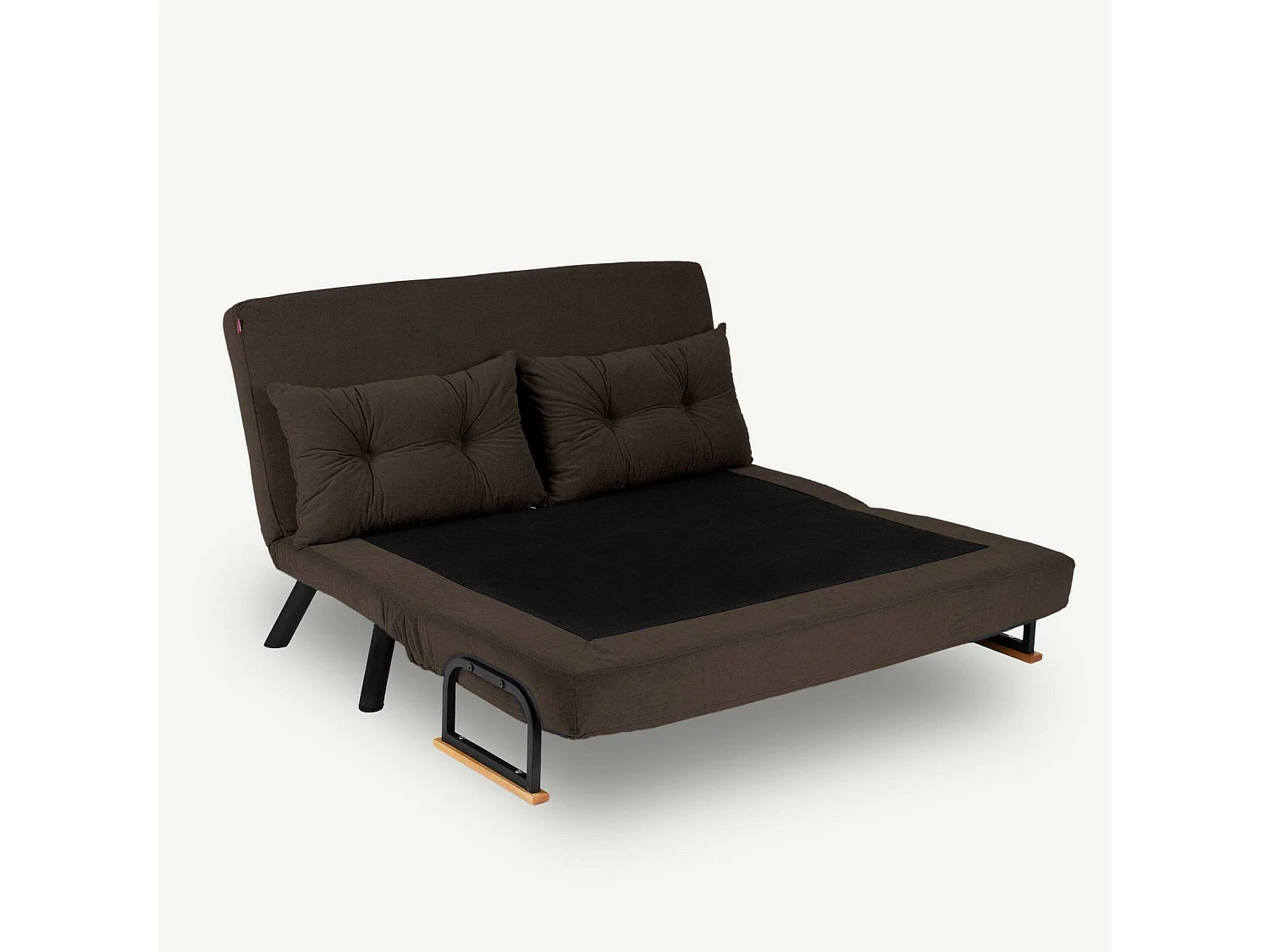 Canapé lit 2 places Dworle, Divan transformable, Canapé pour invités, Fauteuil lit conteneur, 133x78 h78 cm, Marron