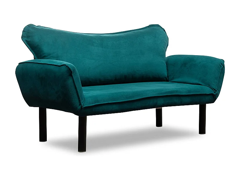 Sofá-cama Dmontervin de 2 lugares, Sofá convertível, Sofá de hóspedes, Poltrona-cama com arrumação, 140x65 h70 cm, Azul claro