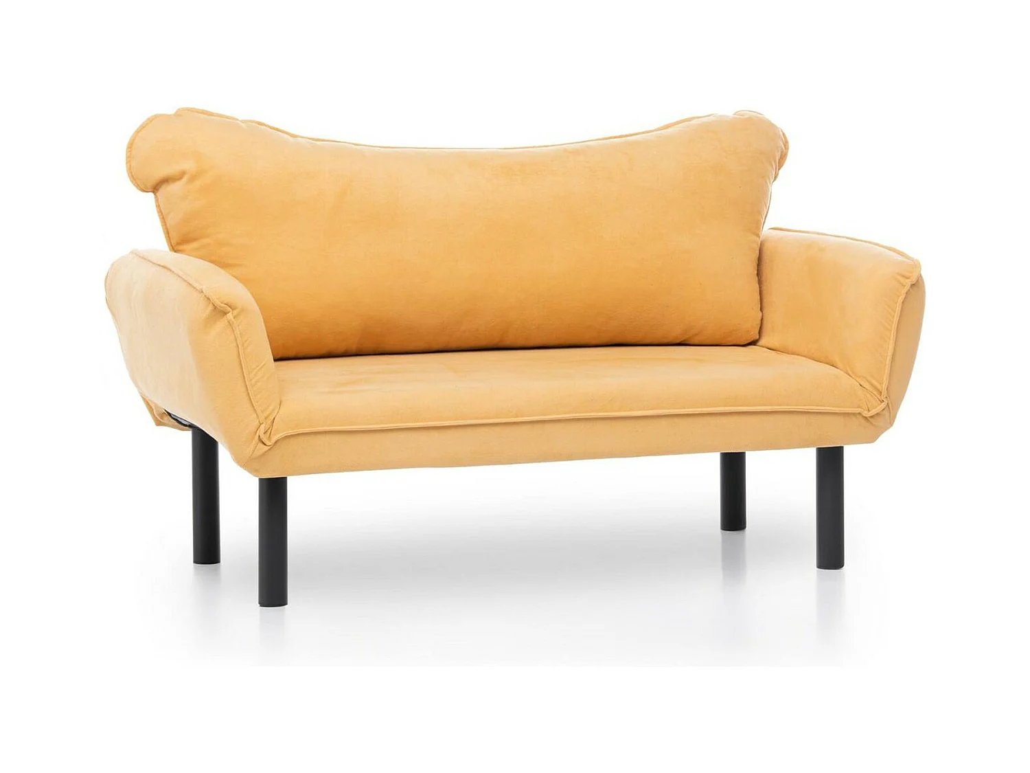 Canapé lit 2 places Dmontervin, Divan transformable, Canapé pour invités, Fauteuil lit conteneur, 140x65 h70 cm, Jaune