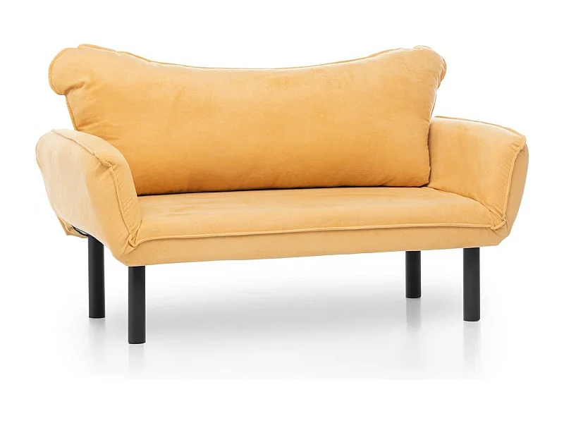 Dmontervin 2-zits slaapbank, Ombouwbank, Gastenbank, Opbergfauteuil bed, 140x65 h70 cm, Geel