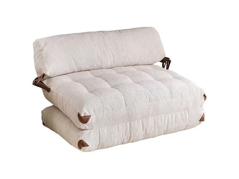 Canapé lit 2 places Dnicolapinott, Divan transformable, Canapé pour invités, Fauteuil lit conteneur, 120x75 h79 cm, Blanc