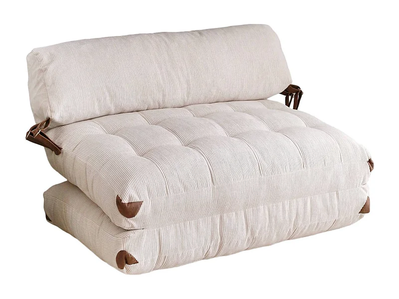Sofá cama 2 plazas Dnicolapinott, Sofá transformable, Sofá para invitados, Sillón cama con almacenaje, 120x75 h79 cm, Blanco