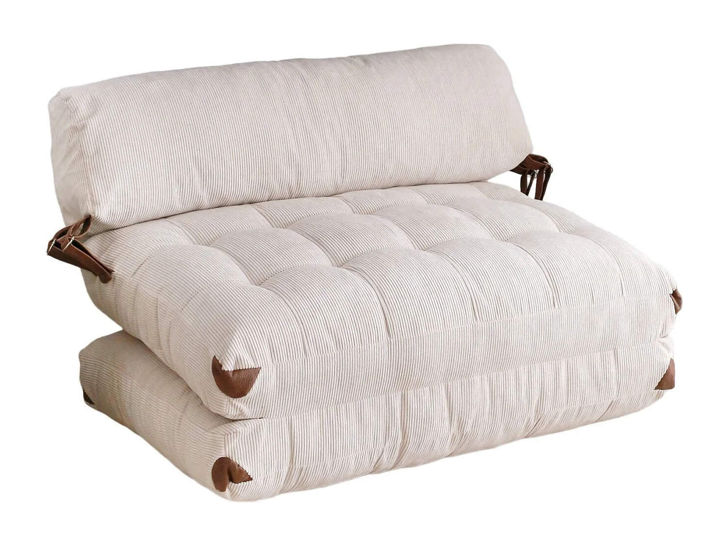Canapé lit 2 places Dnicolapinott, Divan transformable, Canapé pour invités, Fauteuil lit conteneur, 120x75 h79 cm, Blanc