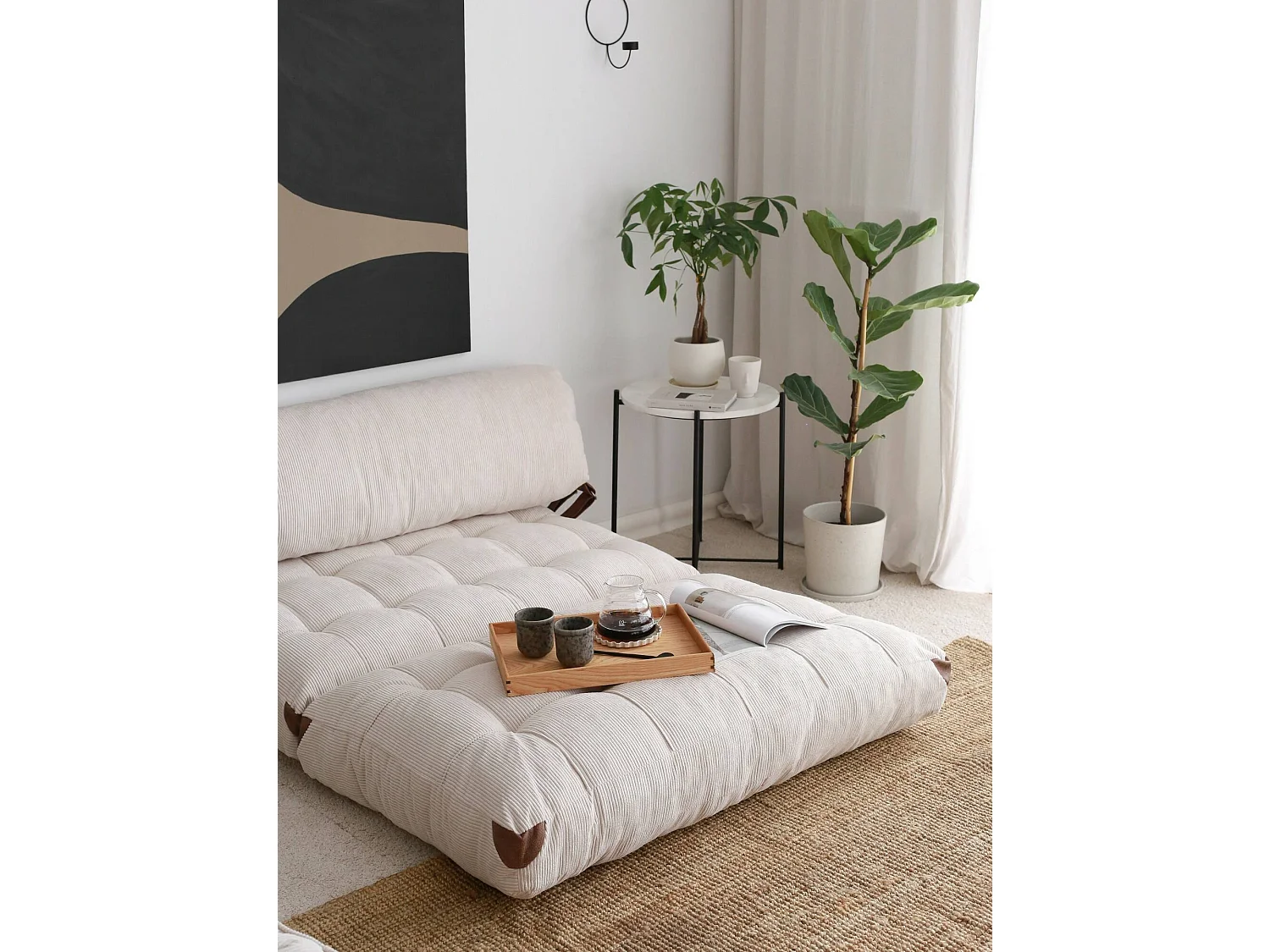 Canapé lit 2 places Dnicolapinott, Divan transformable, Canapé pour invités, Fauteuil lit conteneur, 120x75 h79 cm, Blanc