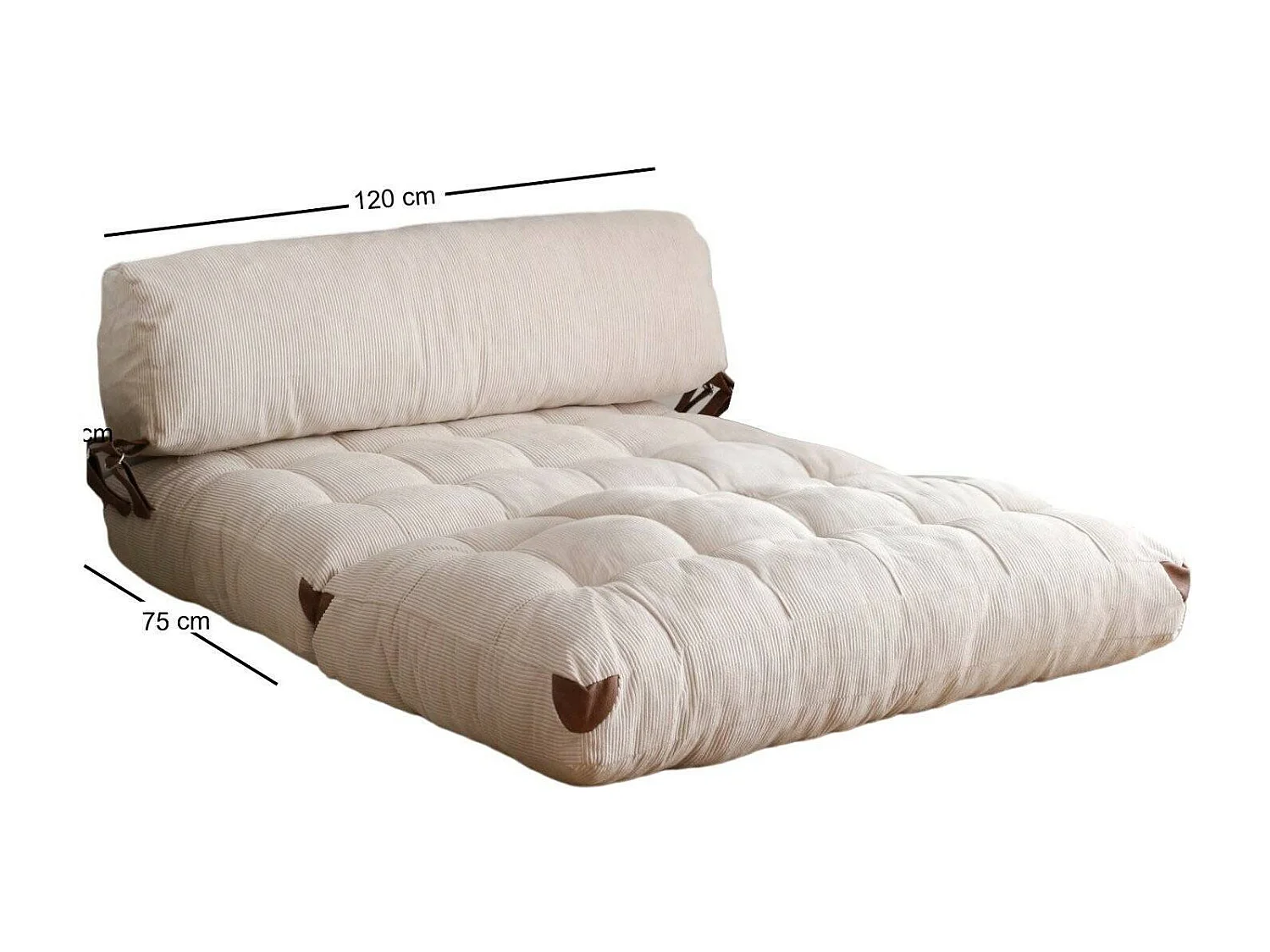 Canapé lit 2 places Dnicolapinott, Divan transformable, Canapé pour invités, Fauteuil lit conteneur, 120x75 h79 cm, Blanc