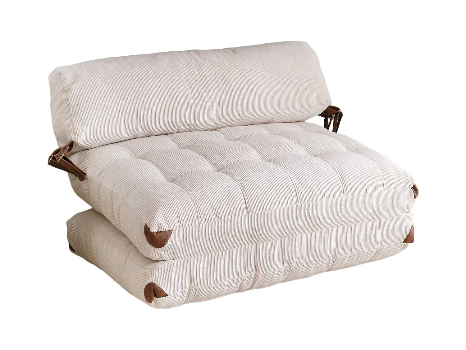 Canapé lit 2 places Dnicolapinott, Divan transformable, Canapé pour invités, Fauteuil lit conteneur, 120x75 h79 cm, Blanc