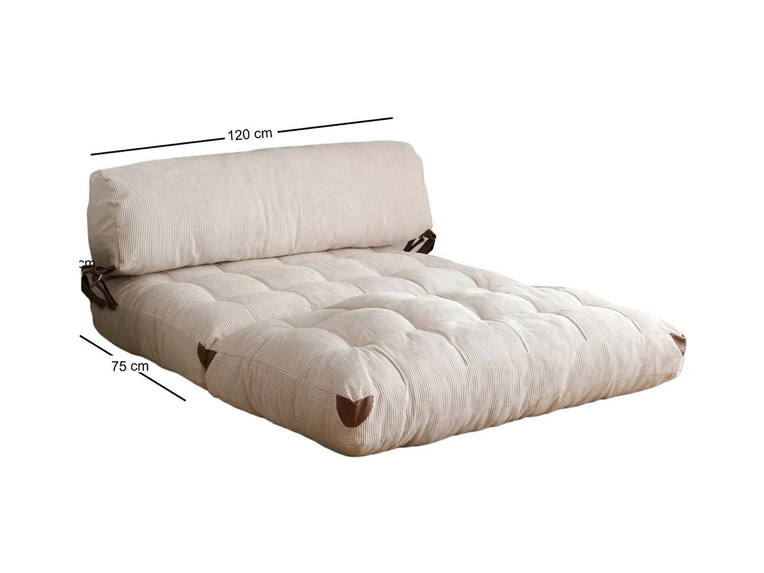 Canapé lit 2 places Dnicolapinott, Divan transformable, Canapé pour invités, Fauteuil lit conteneur, 120x75 h79 cm, Blanc