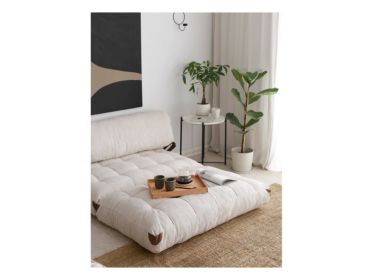Canapé lit 2 places Dnicolapinott, Divan transformable, Canapé pour invités, Fauteuil lit conteneur, 120x75 h79 cm, Blanc