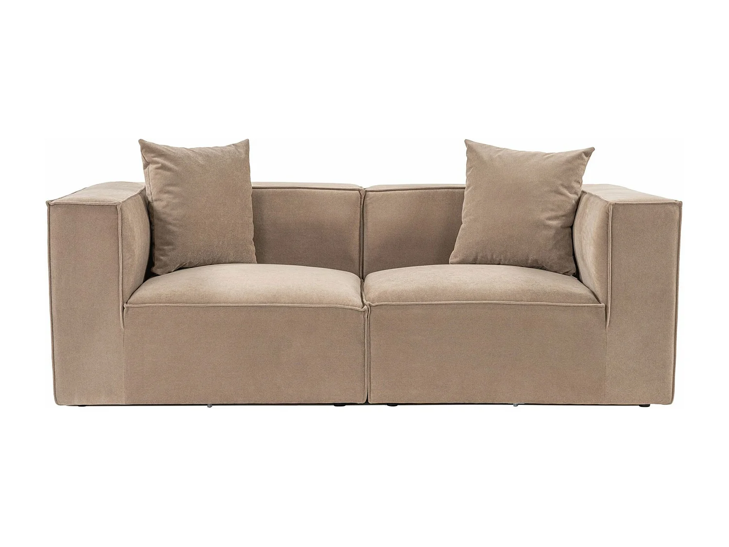 Canapé moderne 2 places Milasse Lin Capuccino