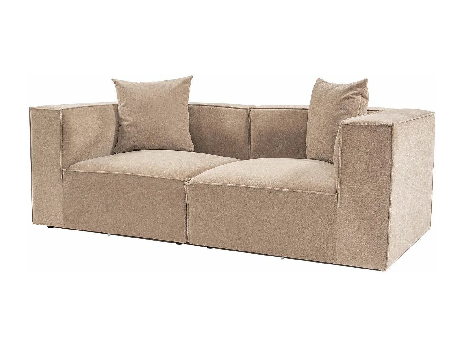 Canapé moderne 2 places Milasse Lin Capuccino