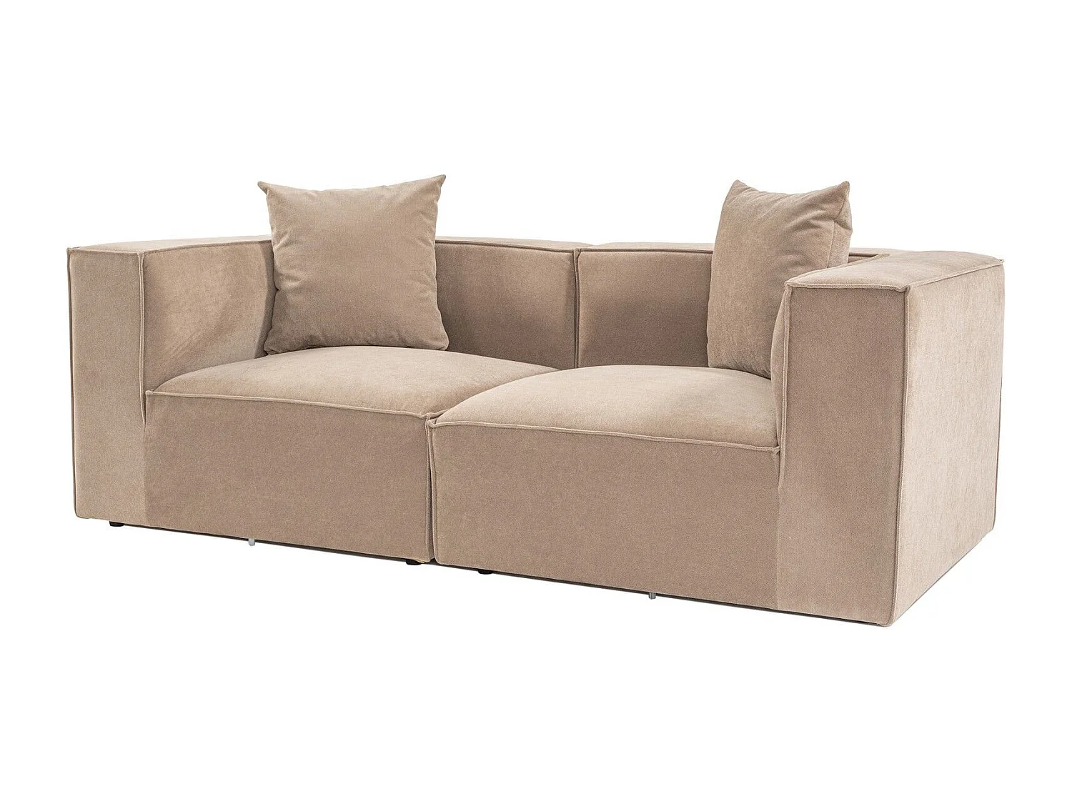 Canapé moderne 2 places Milasse Lin Capuccino