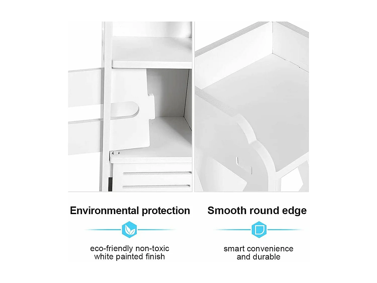 Modern badkamermeubel, vrijstaand opbergmeubel met 4 lades, opbergkast, 18x20x80cm - wit