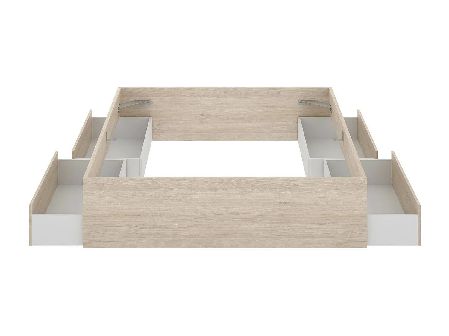 Lit double Dkir, Sommier pour chambre, Literie par chambre, Support de matelas, 169x205 h39 cm, Chêne clair