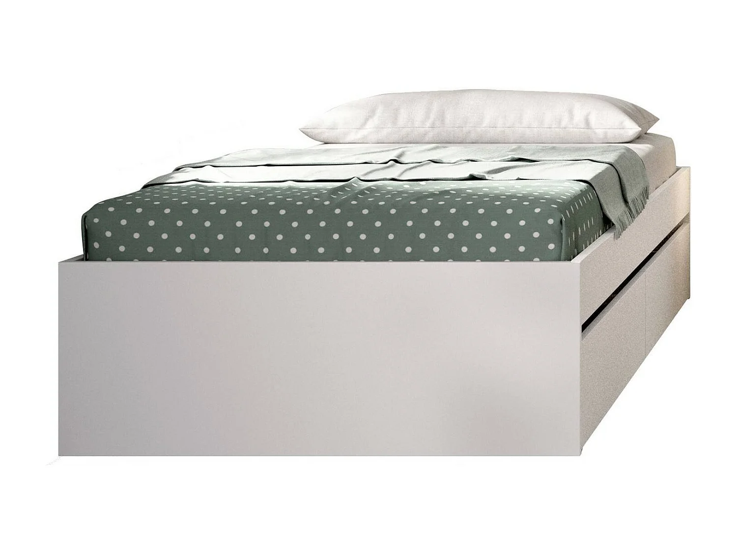 Lit simple Ddetr, Sommier pour chambre, Literie par chambre, Support de matelas, 96x195 h40 cm, Blanc