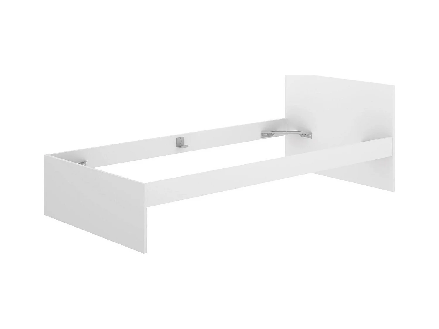 Lit simple Djaege, Sommier pour chambre, Literie par chambre, Support de matelas, 96x195 h67 cm, Blanc
