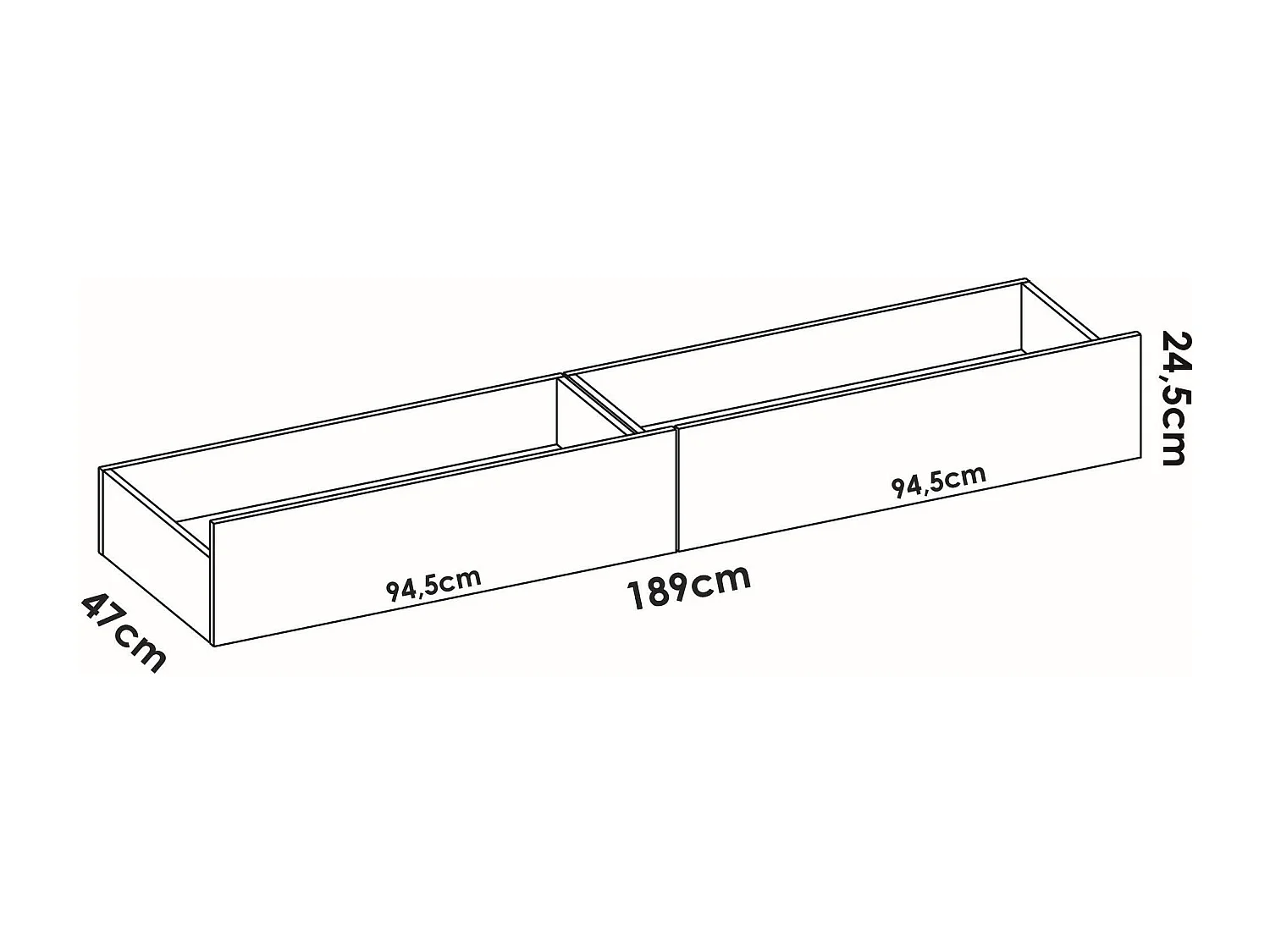 Lit double Dkir, Sommier pour chambre, Literie par chambre, Support de matelas, 169x205 h39 cm, Blanc