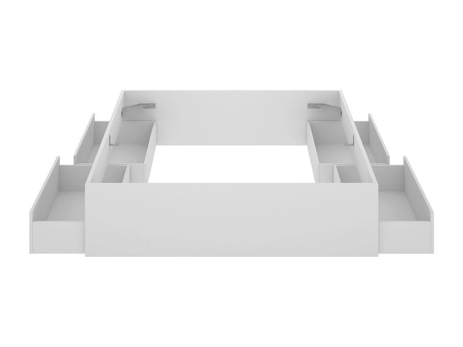 Lit double Dkir, Sommier pour chambre, Literie par chambre, Support de matelas, 169x205 h39 cm, Blanc