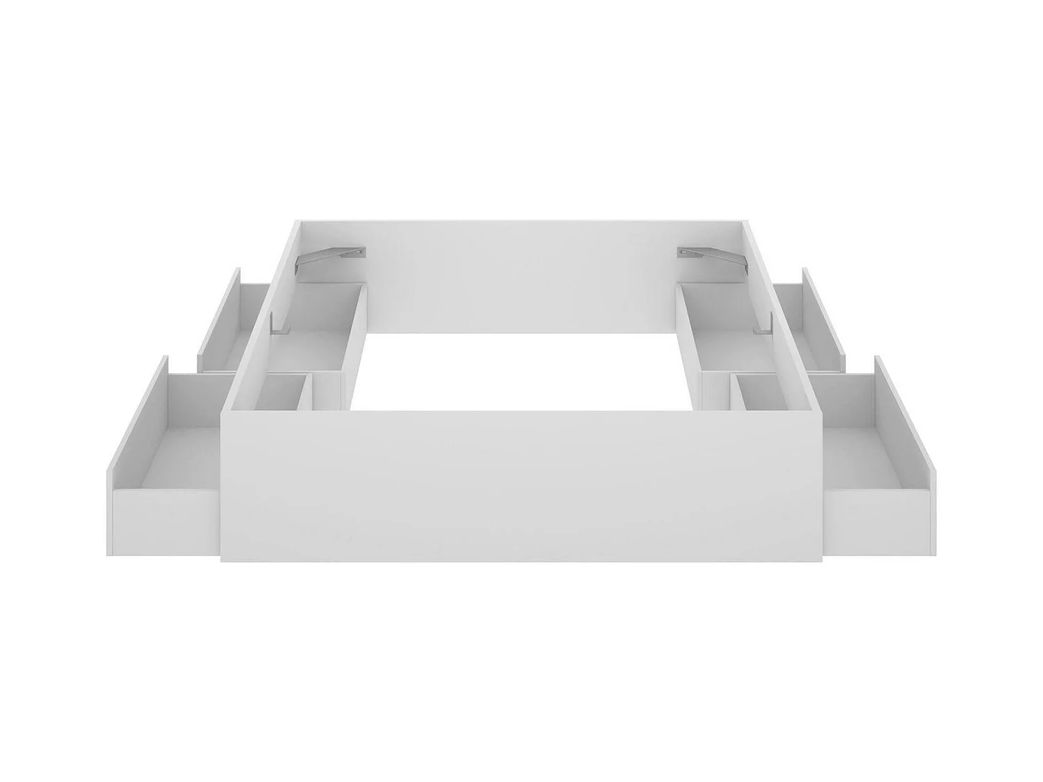Dkir tweepersoonsbed, Sommier voor slaapkamer, Bedframe voor kamer, Matrashouderstructuur, 169x205 h39 cm, Wit