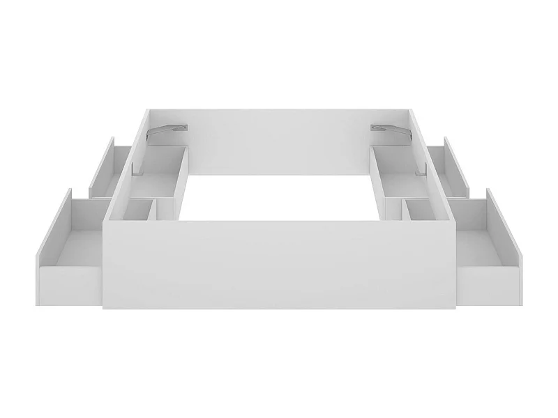 Lit double Dkir, Sommier pour chambre, Literie par chambre, Support de matelas, 169x205 h39 cm, Blanc