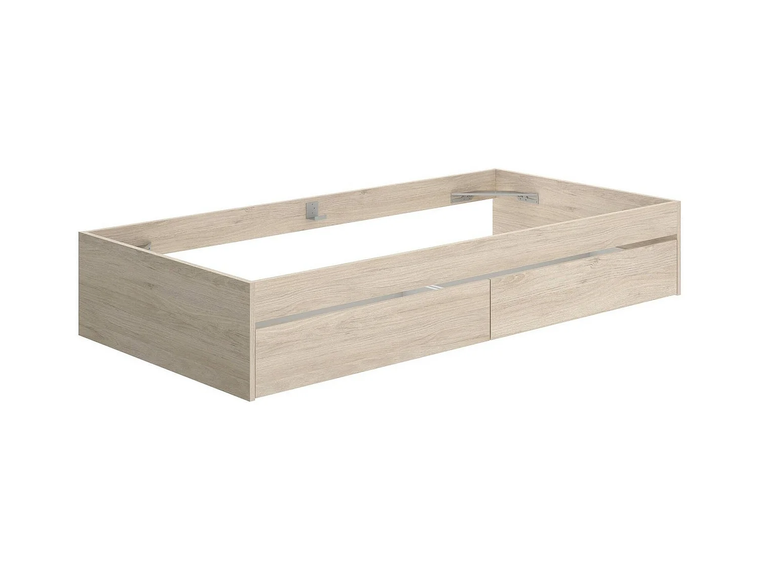 Lit simple Ddetr, Sommier pour chambre, Literie par chambre, Support de matelas, 96x195 h40 cm, Chêne clair