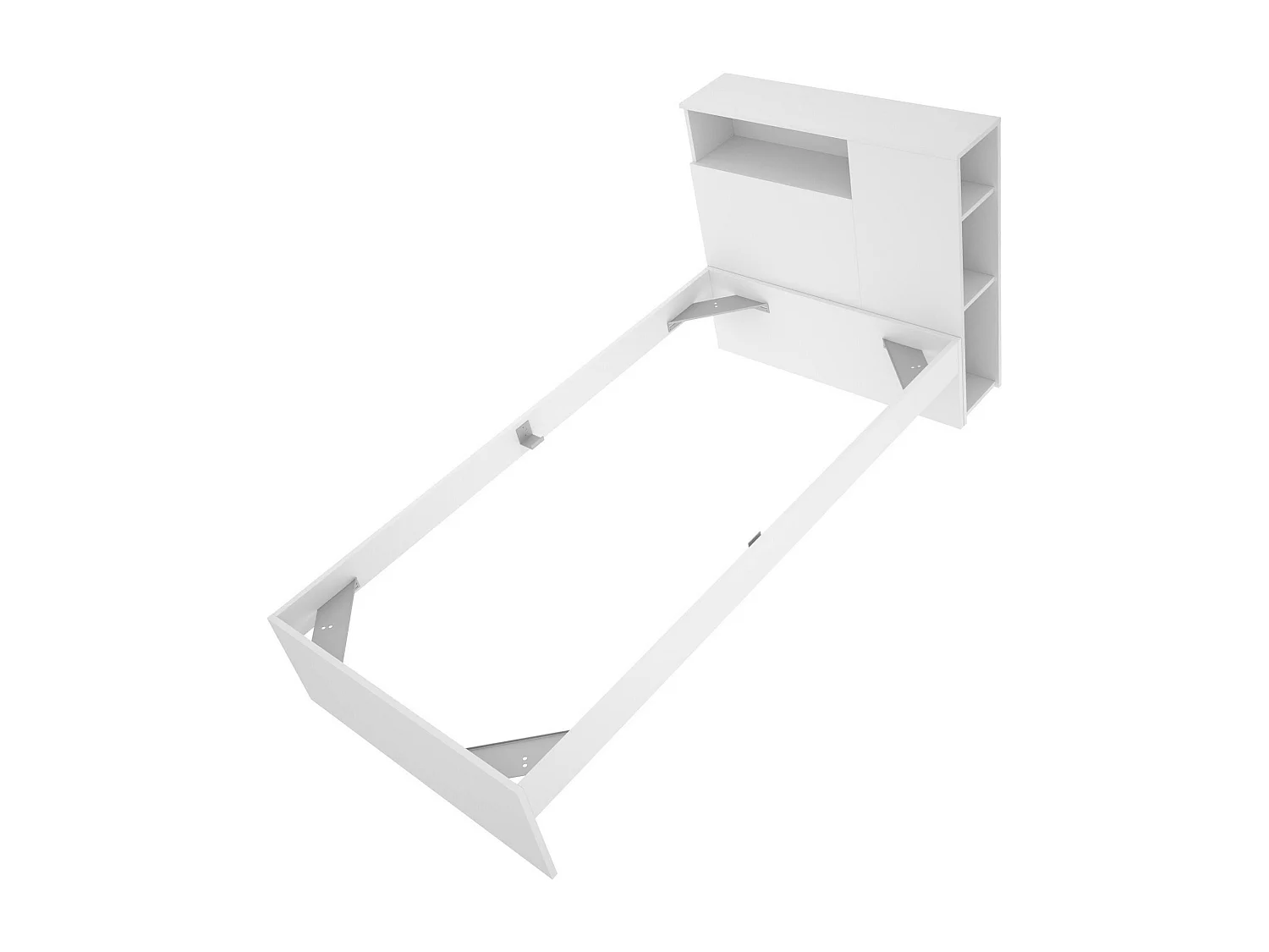 Lit simpleDhojgaar, Sommier pour chambre, Literie par chambre, Support de matelas, 99x218 h96 cm, Blanc