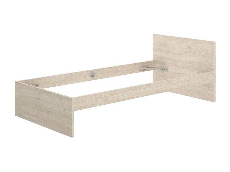 Lit simple Djaege, Sommier pour chambre, Literie par chambre, Support de matelas, 96x195 h67 cm, Chêne clair