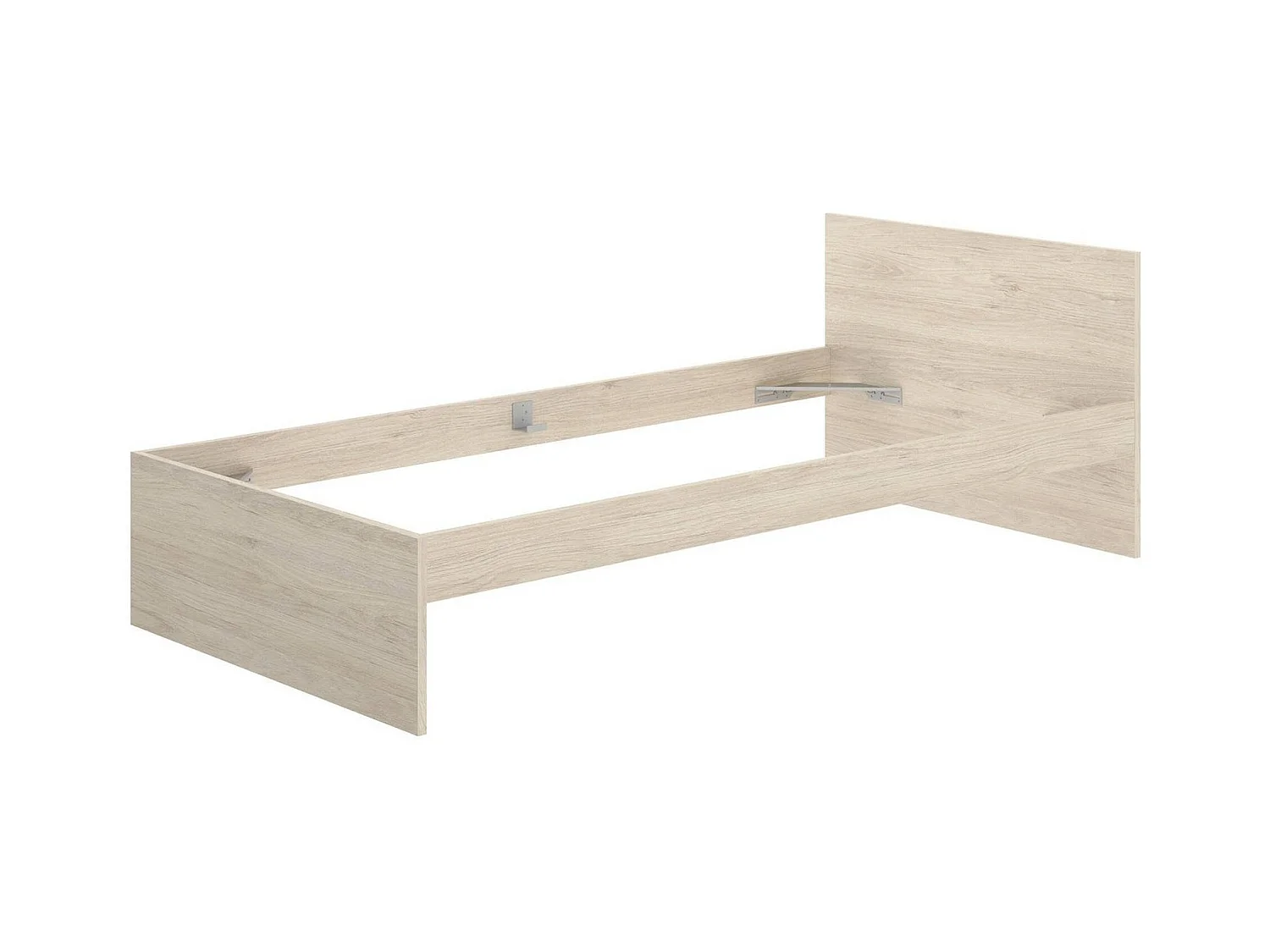 Lit simple Djaege, Sommier pour chambre, Literie par chambre, Support de matelas, 96x195 h67 cm, Chêne clair